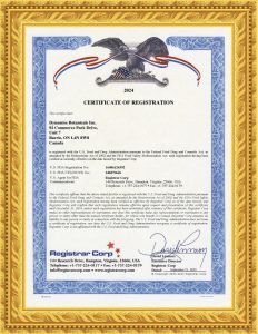 FDA Certificate